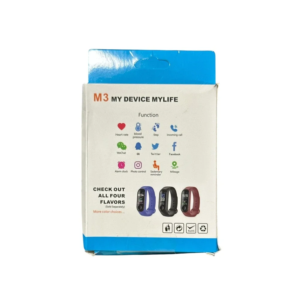 M3 Intelligence Health Bracelet‎ Smart Fitness Tracker Heart Rate Monitor Black